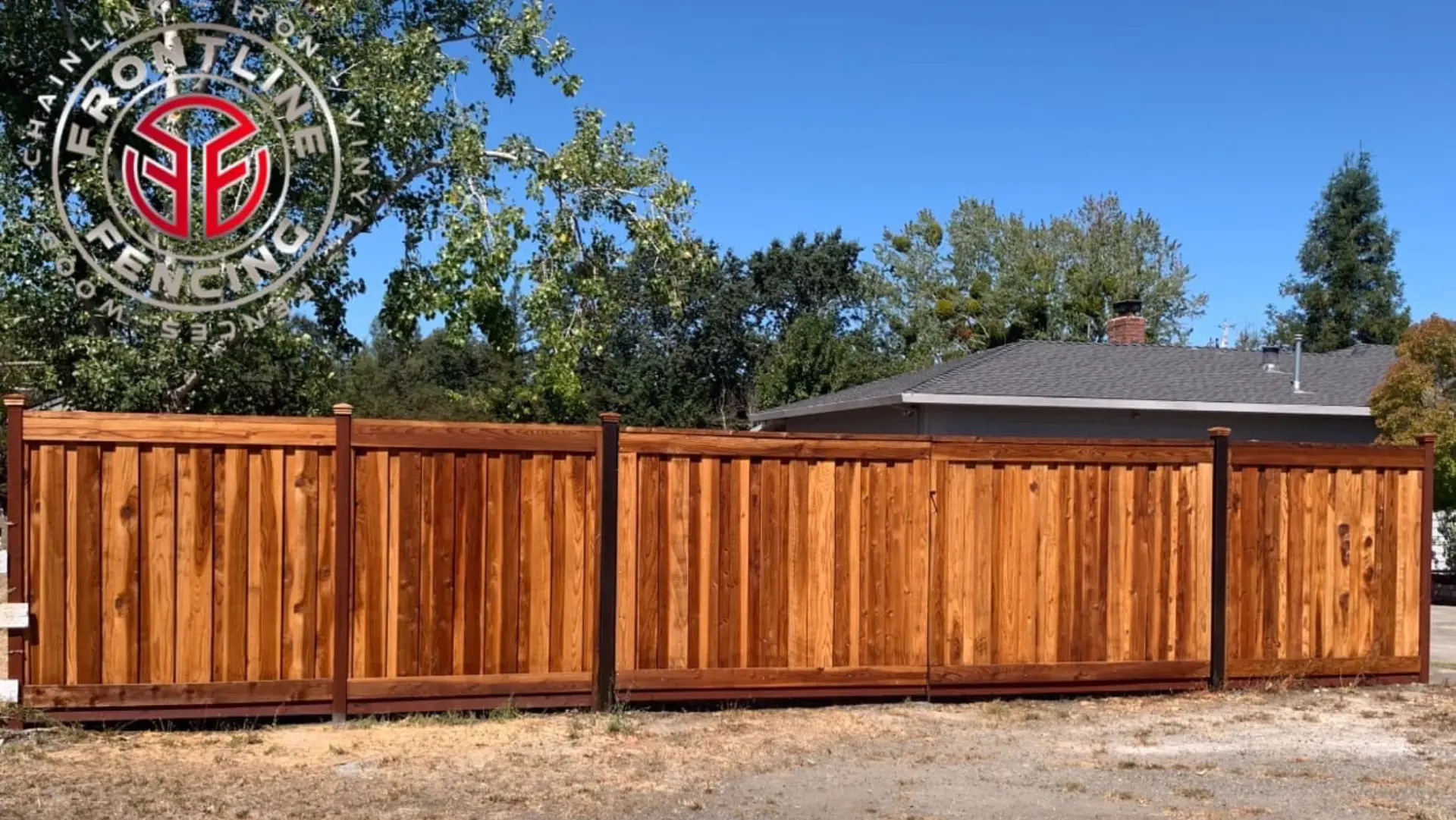 Wide shot of a fence