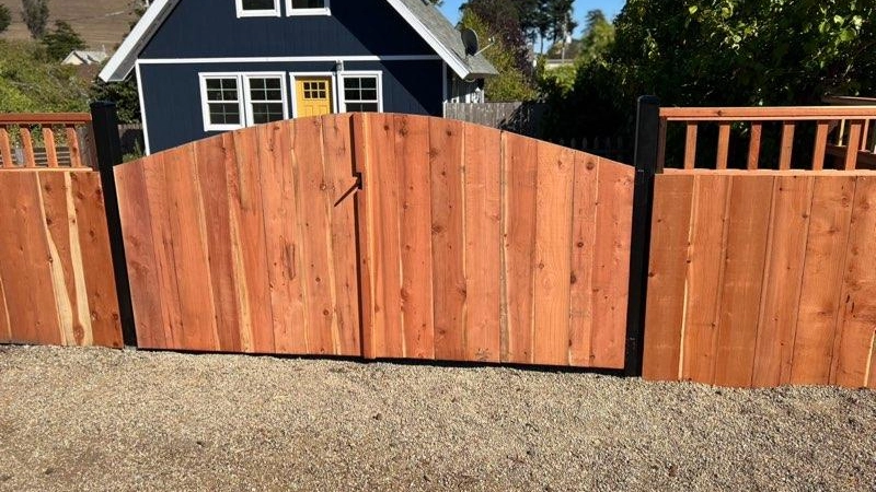 forward facing view of fence and gate